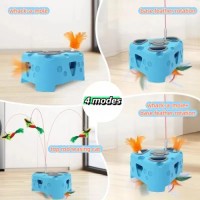 Chair style cat toy with floating bird and feather to tease the cat