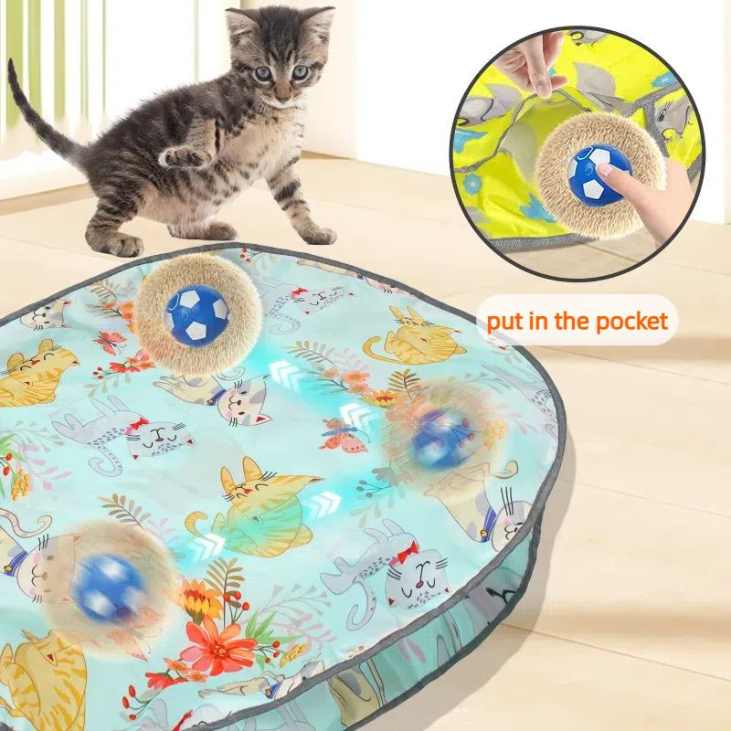 interactive multi-functional cat teaser hide and seek bag hunting pet toy