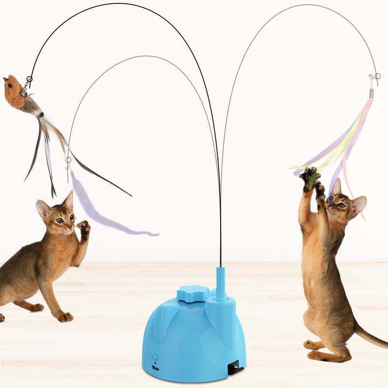 OK011A-Sucker boom cat toy with bird wand