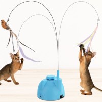 OK011A-Sucker boom cat toy with bird wand