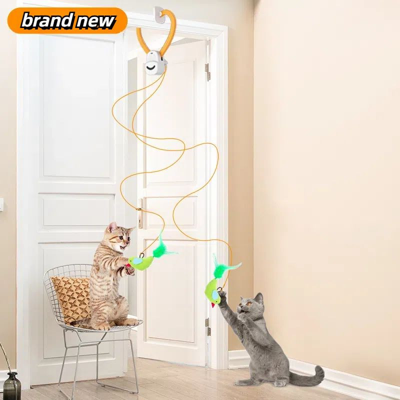 OK012A Funny Cat Teaser pet Toys Interactive Hanging Feather