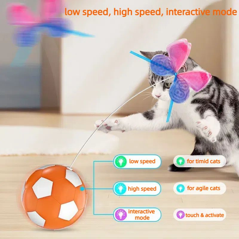 OK009D-Automatic Rotating ball cat toy pet ball with tail