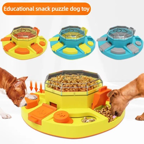 Educational dog puzzle toy dog snack bowl food box pet bowls feeders