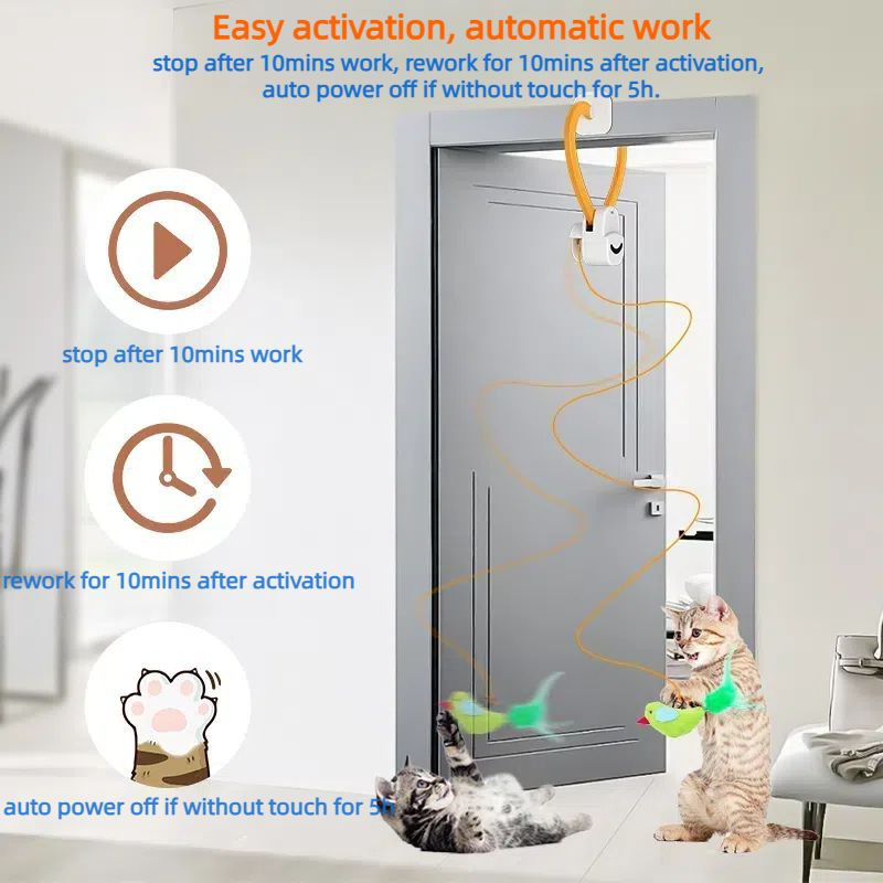 OK012A Funny Cat Teaser pet Toys Interactive Hanging Feather