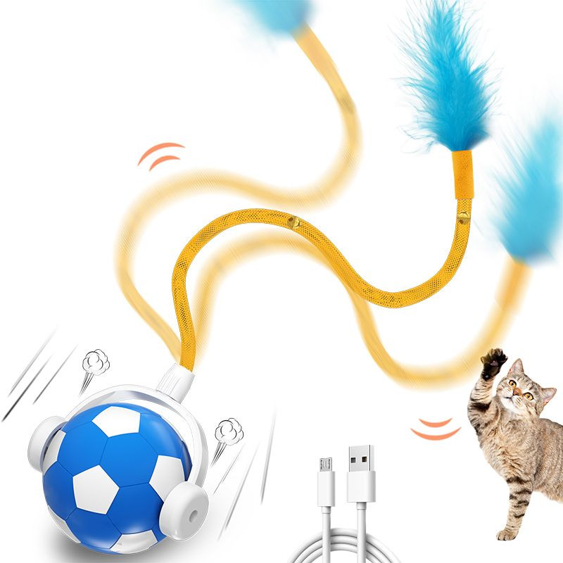 hot sale touch activate interactive pet toy ball with tail and USB charging port