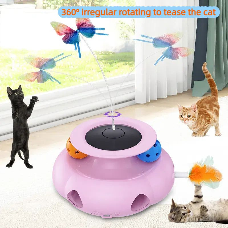 intelligent multi-functional 3 in 1 cat toy kitty toy for self play