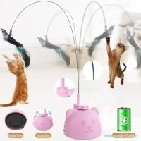 OK011A-Sucker boom cat toy with bird wand