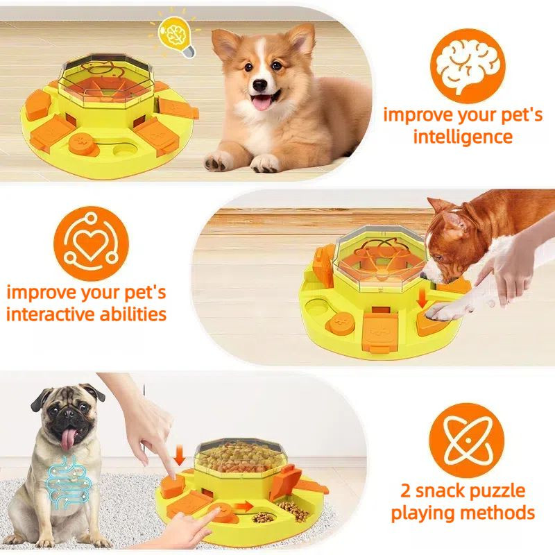 Educational dog puzzle toy dog snack bowl food box pet bowls feeders
